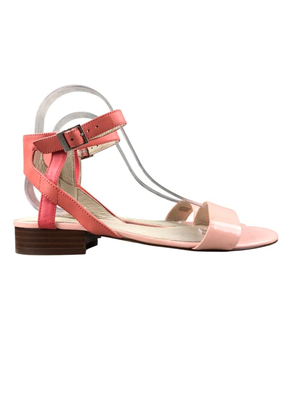 Louise et Cie Women's Size 8M Akella Pink Two-Tone Leather Ankle Strap Sandals